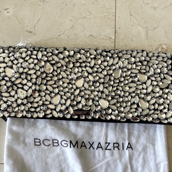 BCBGMaxAzria Handbags - BCBGMAXAZRIA Rihanna Crystal Flodover Clutch Bag